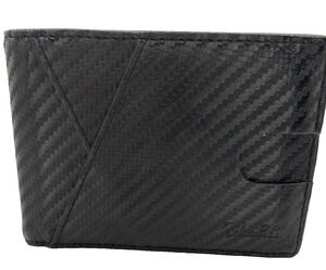 Black and Blue Zitahli Slim Wallet Men Faux Carbon Fiber- Pre-owned